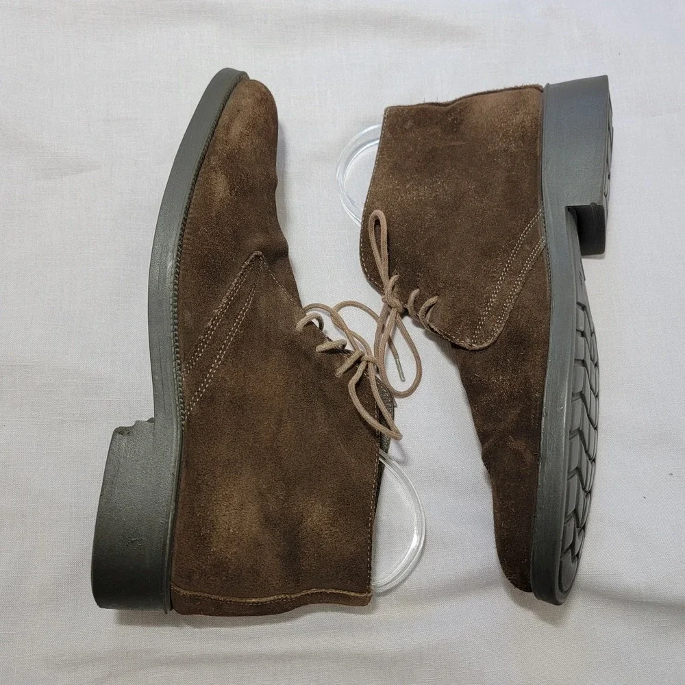 Imac Mens Brown Suede Leather Desert Chukka Boots Made In  display picture 3